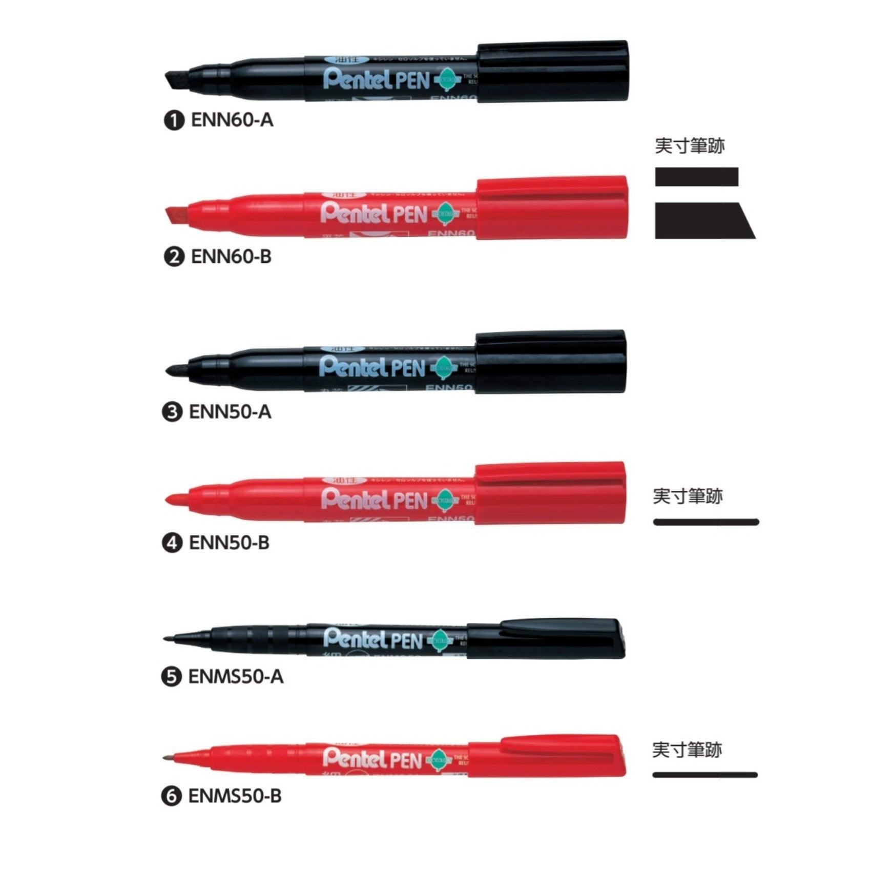 (Pre-Order) PENTEL pentel pen 0.9mm 1.1mm 3mm 6mm oil pen ENN ENMS50 - CHL-STORE 