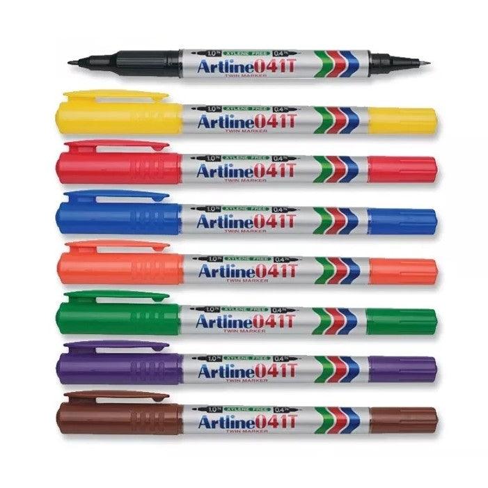 (Pre-Order) SHACHIHATA Artline 0.4mm 1mm Permanent Marker (Twin) Fine Type K-041T - CHL-STORE 