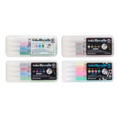 (Pre-Order) SHACHIHATA Artline 1mm Deco Light Angle 3 4 Color Set EDF-3/4PSH - CHL-STORE 