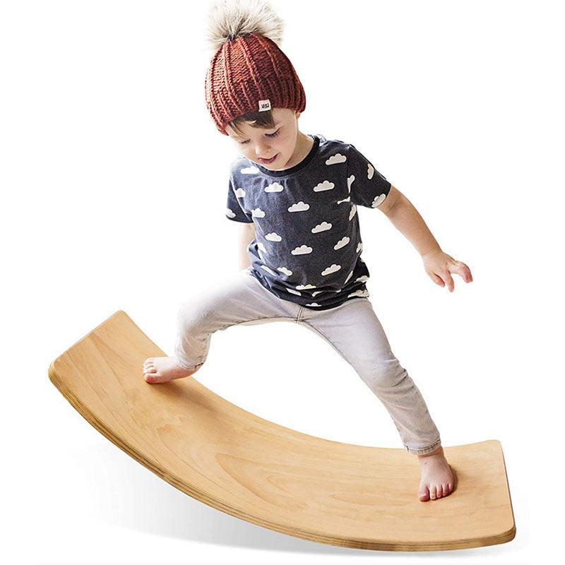 Puzzle sensory integration training sports balance wooden curved board-balance seesaw balance sense training indoor multi-function board children's curved board shake toys - CHL-STORE 