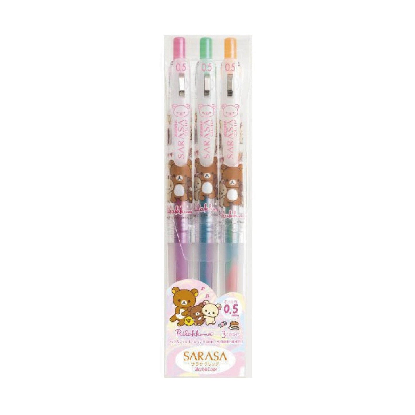 SAN-X x ZEBRA PR0320 SARASA cute cartoon joint name Sumikko Gurashi 0.5MM incredible marble color rendering mixed color gel pen rainbow