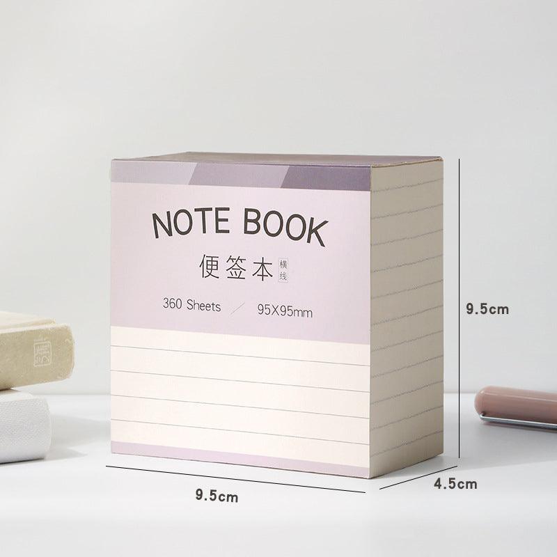 Simple creative large-capacity square paper brick thickened memo pad horizontal line square blank three-in-one note paper memo note message to-do list Memo note - CHL-STORE 