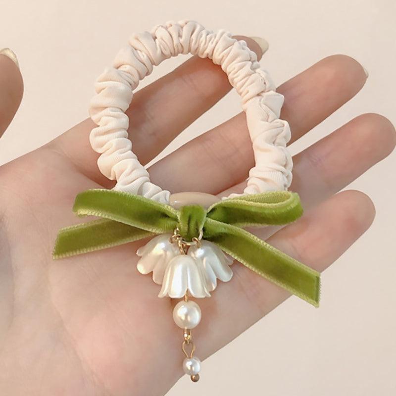 Sweet lily-of-the-valley, forest-based bow hair tie, thick, long and short, elegant and sweet, gorgeous and soft, popular elements, hair styling, hair accessories - CHL-STORE 