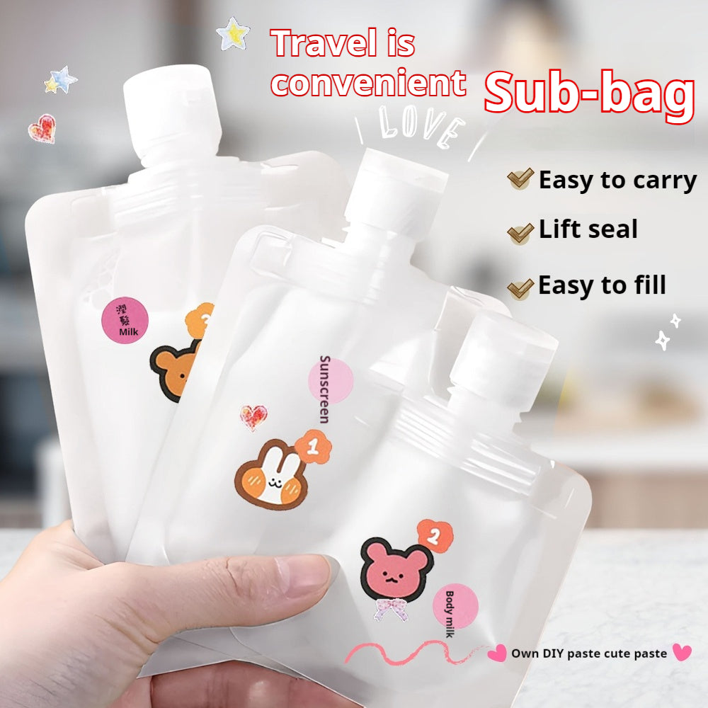 Convenient repackaging bag, cosmetic shower gel, lotion, flip-top spout bag, easy to carry during travel, matte translucent, blank frosted spout bag 30ml 50ml 100ml