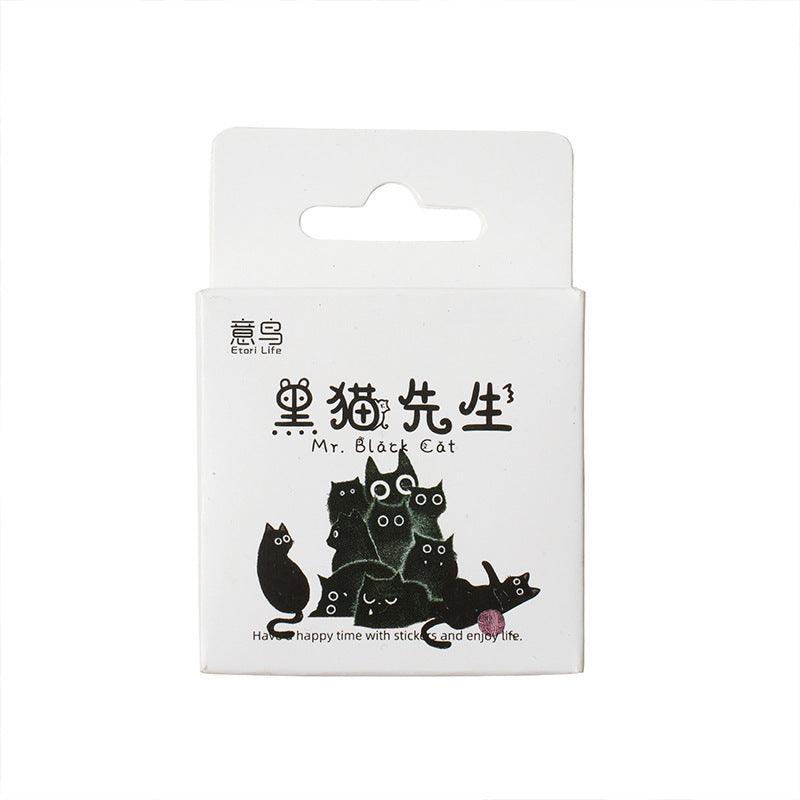 Yi bird boxed stickers Mr. Black Cat series self-adhesive stickers album items decoration DIY handbook - CHL-STORE 