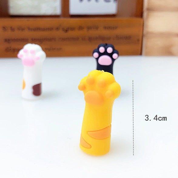 Ajimi cute cat paw shape soft glue children's pencil cap pen three-in-one mixed NP-010003 - CHL-STORE 