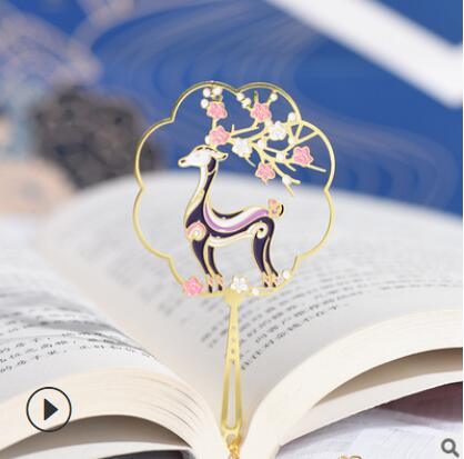 Antique Cultural and Creative Metal Bookmarks Modeling Bookmarks Fan Bookmarks Chinese Style - CHL-STORE 