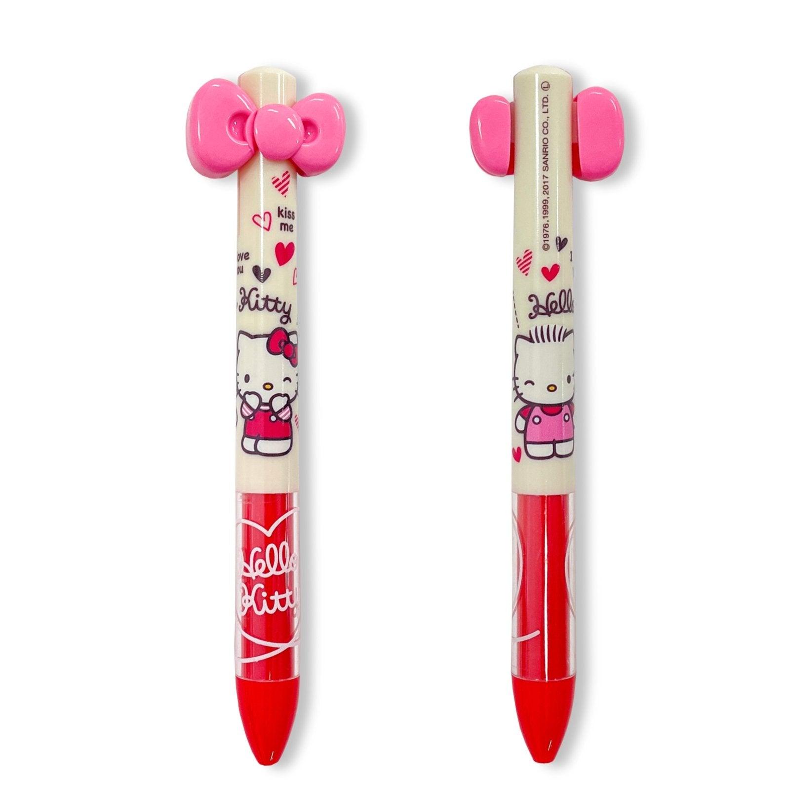 ASUNARO x SANRIO Hello Kitty Red + Black Bicolor Pen Oil Pen Ball Pen Sakura