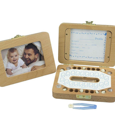 Baby Tooth Box Wooden Photo Frame Storage Memorial English Version NP-020012 - CHL-STORE 