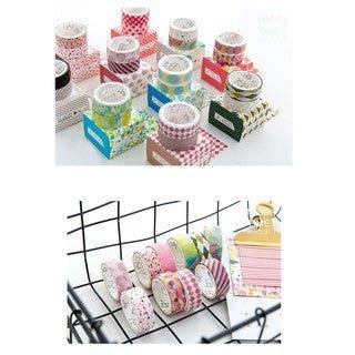 Basic Collections Geometric Floral Stripes Basic Simple Decoration Handbook Washi Tape Paper Tape NP-H7TOI-001 - CHL-STORE 