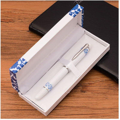Blue-and-White Porcelain Retro Texture Modeling Ballpoint Pen Signature Pen Black Ink 0.5mm Ballpoint Pen Gift Box NP-HTNQI-201 - CHL-STORE 