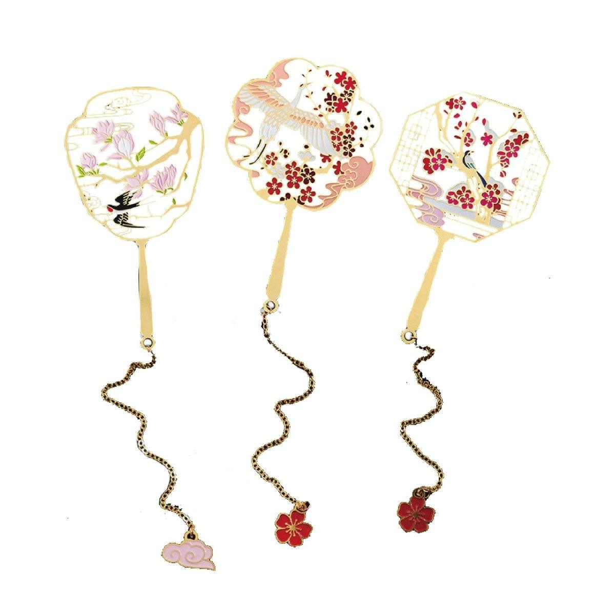 Chinese style metal classical hollow fan bookmark NP-090017 - CHL-STORE 