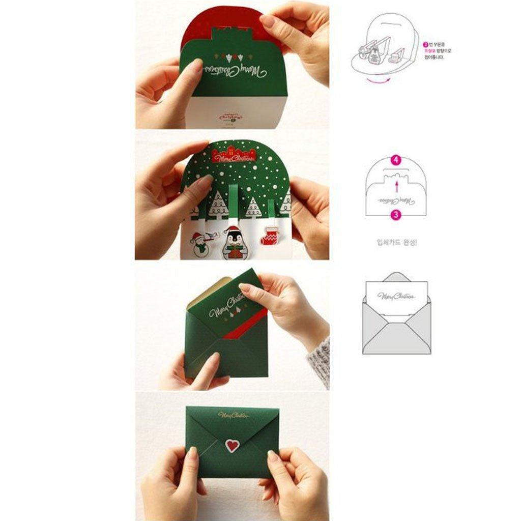 Christmas Festive Cards Cute Animal Pop-up Greeting Cards Pop-up Greeting Cards With Envelope - CHL-STORE 