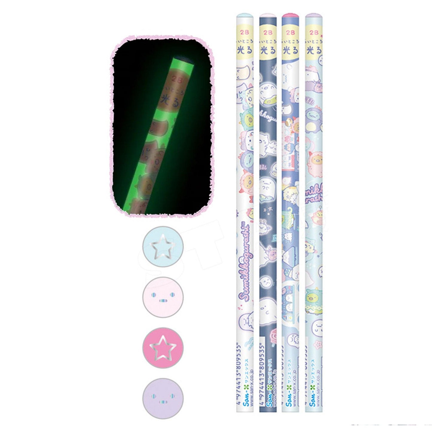 Corner Creature Stationery SAN-X 10th Anniversary Ghost Paradise Series 2B Pencils 4 Sets Pencil Caps 5 Sets Backing Board Cartoon Primary School Students Teenagers Home School Office PH11401 ST91101 - CHL-STORE 