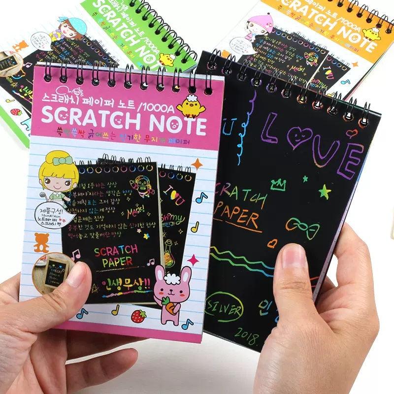 comes With A Wooden Pen] Cartoon Rainbow Scratch Drawing Book Arts & Crafts  Paper Diy Doodle Scratch Art Book | SHEIN