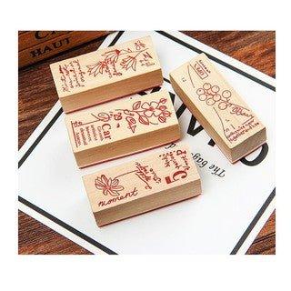 Creative Fresh Garden Flowers Line English Wooden Seal Hand Account Diy Decoration Hand Book Seal Wooden Seal NP-H7TAY-928 - CHL-STORE 