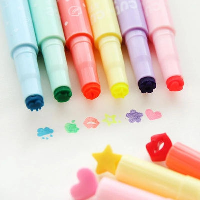 Creative Fun Multifunctional Candy Color Cute Fluorescent Color Decoration Icon Stamp Highlighter Stamp Pen NP-H7TGY-201 - CHL-STORE 