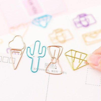 Creative hollow color paper clip Metal shape creative paper clip - CHL-STORE 