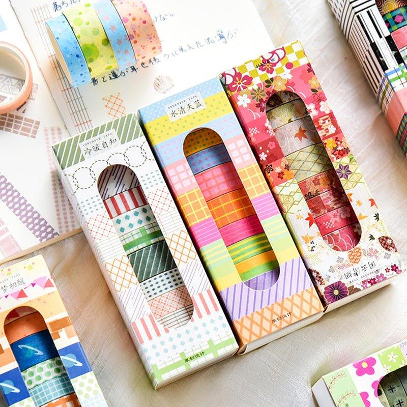 Washi Tape: Creative Handbag Decoration with Rainbow Grid and
