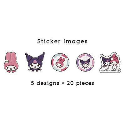 CRUX x SANRIO DORP PEKO Sticker Pack Melody Kuromi 100 Sheets Melody Kuromi - CHL-STORE 