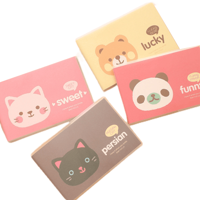 Cute Animal Avatars Plastic Cover Pocket Book Blank Inner Pages 40 Sheets into Random Shipment NP-H7TAW-310 - CHL-STORE 