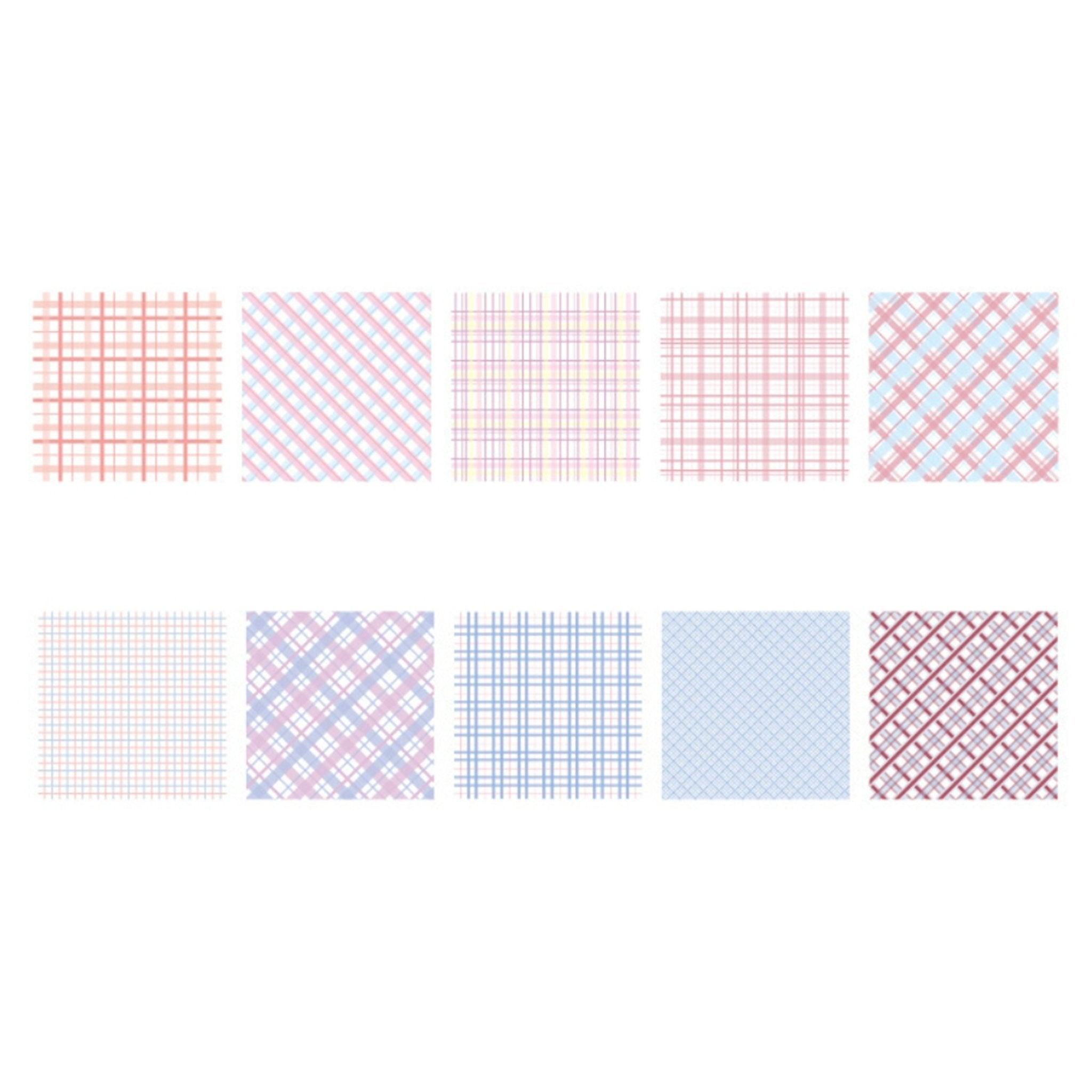 Notes Post-it น่ารัก Plaid Pattern Grid Drive to Series Decorative Post ...