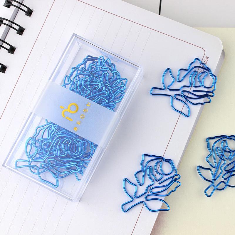 Cute shape metal paper clip, cherry blossom shape paper clip, rose flower shape paper clip, boxed paper clip - CHL-STORE 