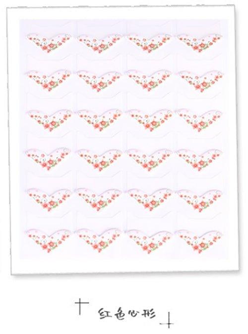 DIY Pastoral Heart-shaped Floral Corner Stickers Album Stickers 24pcs NP-000085 - CHL-STORE 
