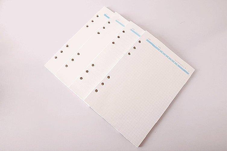 DIY stationery loose-leaf book A5 6-hole loose-leaf core loose-leaf paper blue title blank grid dots horizontal line - CHL-STORE 