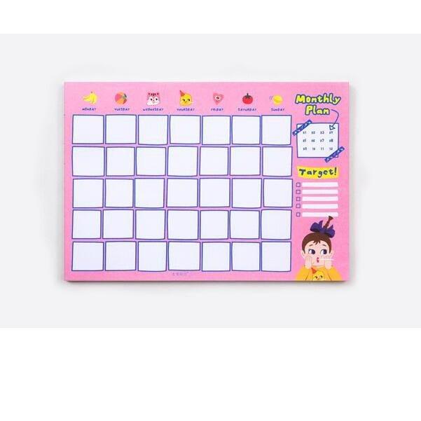 Doll A4 Desktop Schedule Plan Notebook Monthly Plan Calendar 60pcs Random Shipments NP-HXTQA-302 - CHL-STORE 