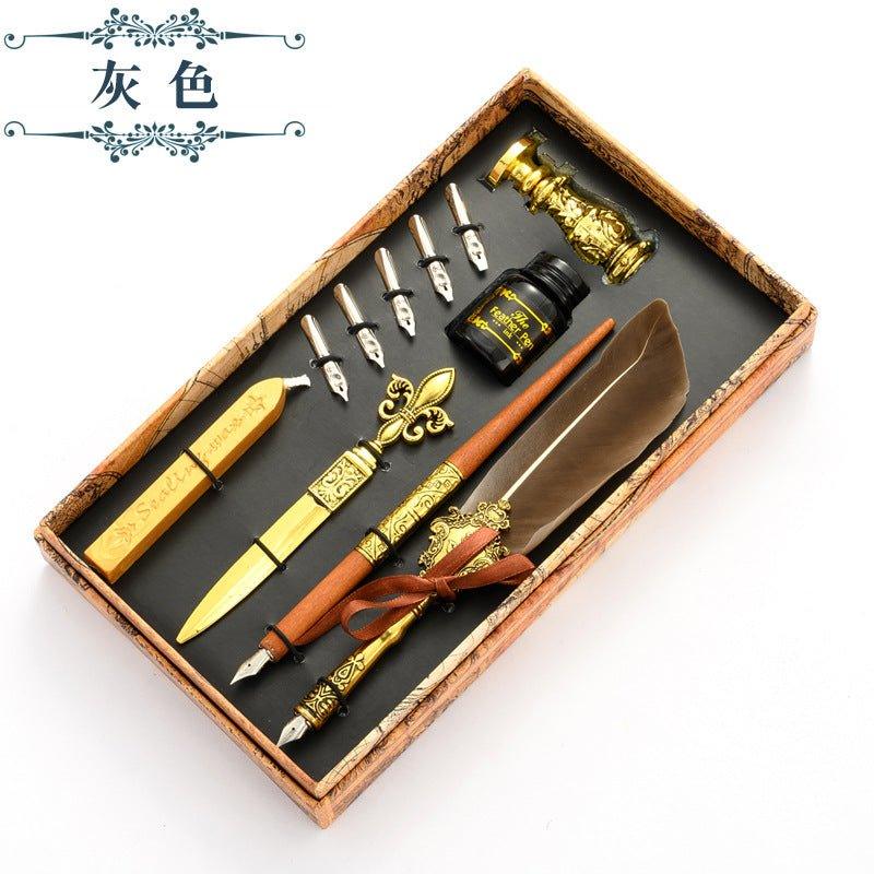European Quill Pen Dip Pen Letter Opener Metal Stamp Wenqing Set NP-010002 - CHL-STORE 