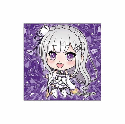 GRANUP 45806078686 Re:Zero-Starting Life in Another World Joint Q Edition Emilia Rem Square Badge - CHL-STORE 