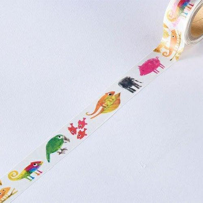 HYOGENSHA NO.22-644 A color of his own Japanese illustrator Illustration paper tape Cute animal paper tape Childlike paper tape - CHL-STORE 