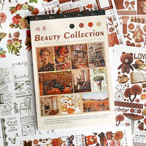 Impression World Series Retro Handbook Stickers Book Handbook Stickers Retro Small Stickers DIY Material Stickers 50 Sheets - CHL-STORE 