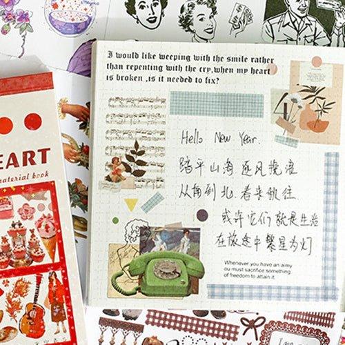 Impression World Series Retro Handbook Stickers Book Handbook Stickers Retro Small Stickers DIY Material Stickers 50 Sheets - CHL-STORE 