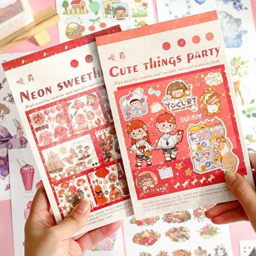 Impression World Series Retro Handbook Stickers Book Handbook Stickers Retro Small Stickers DIY Material Stickers 50 Sheets - CHL-STORE 