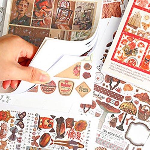 Impression World Series Retro Handbook Stickers Book Handbook Stickers Retro Small Stickers DIY Material Stickers 50 Sheets - CHL-STORE 