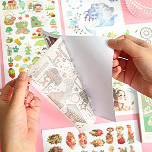 Impression World Series Retro Handbook Stickers Book Handbook Stickers Retro Small Stickers DIY Material Stickers 50 Sheets - CHL-STORE 