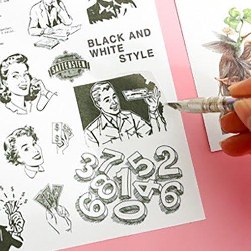 Impression World Series Retro Handbook Stickers Book Handbook Stickers Retro Small Stickers DIY Material Stickers 50 Sheets - CHL-STORE 