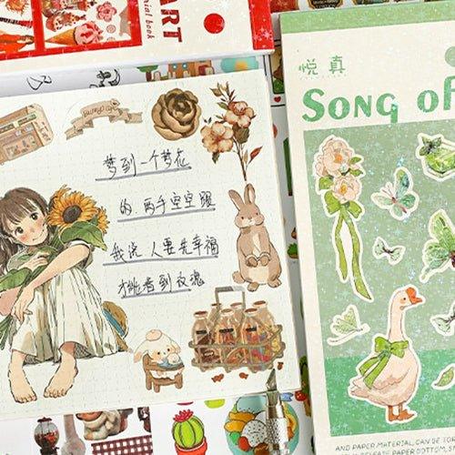 Impression World Series Retro Handbook Stickers Book Handbook Stickers Retro Small Stickers DIY Material Stickers 50 Sheets - CHL-STORE 