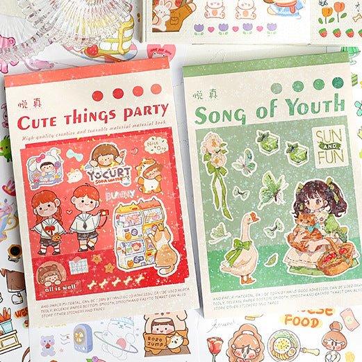 Impression World Series Retro Handbook Stickers Book Handbook Stickers Retro Small Stickers DIY Material Stickers 50 Sheets - CHL-STORE 