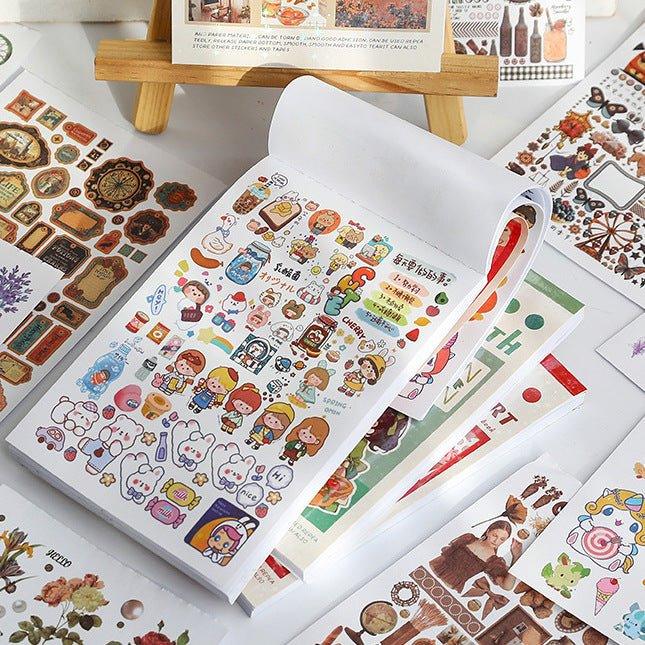 Impression World Series Retro Handbook Stickers Book Handbook Stickers Retro Small Stickers DIY Material Stickers 50 Sheets - CHL-STORE 