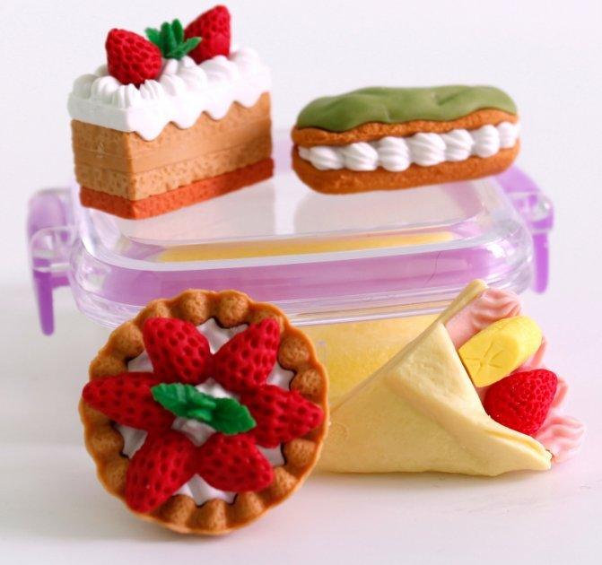 IWAKO ER-981066 Dessert Shape Eraser Donut Cookies Croquette Cake Ice Cream wiper - CHL-STORE 