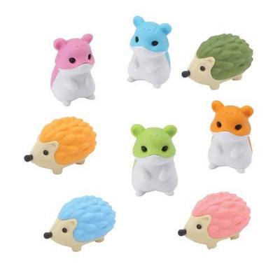 IWAKO ER-HAM001 Hamster Eraser Hamster Wipe Hamster Hedgehog Animal Shape Eraser Random Color - CHL-STORE 