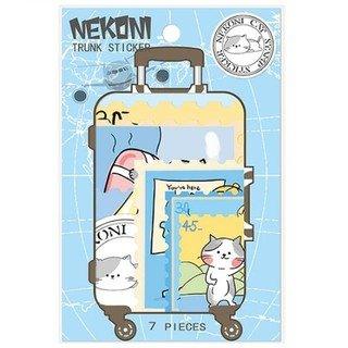 Japan original candy color animal suitcase sticker suitcase travel suitcase shape sticker pack sticker 7pcs NP-H7TIY-005 - CHL-STORE 