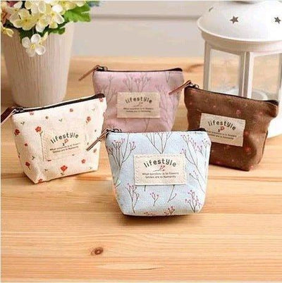 Japanese small fresh pastoral floral coin purse romantic pastoral style storage bag key bag - CHL-STORE 