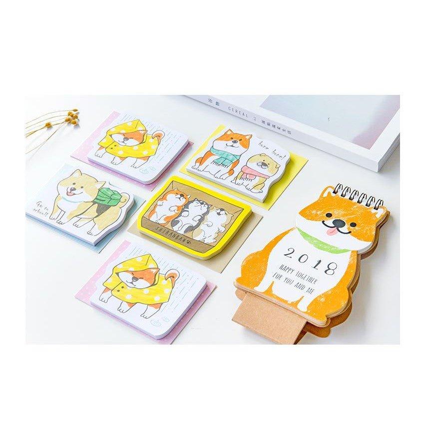 Japanese-style Cute Animal Hand-painted Shiba Inu Notes Note Paper Notes 50 pieces Per Book NP-HEZQI-501 - CHL-STORE 