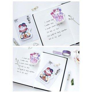 Japanese Style Fat Cat Story Funny and Cute Hand-painted Lucky Cat Notes Sticky Notes Random Shippment NP-H7TAY-0318 - CHL-STORE 