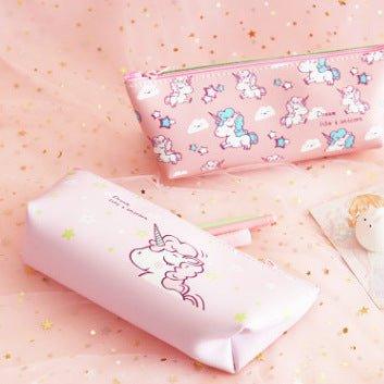 Japanese Style Sweet and Cute Unicorn Pencil Case Girly Style Pencil Case PU Pencil Case NP-020032 - CHL-STORE 