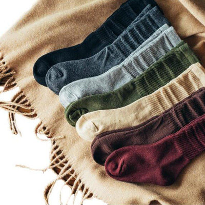 Japanese Thickened Thick Needle Solid Color Retro Color Candy Color Pile Socks Socks Socks in Tube Socks Random Delivery S (1-3 years old) NP- H7TWA-901 - CHL-STORE 